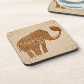 Elephant Tribal Art Design Getränkeuntersetzer (Linke Seite)
