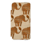 Elephant Tribal Art Design Incipio iPhone Geldbeutel-Hülle (Folio Vorderseite)