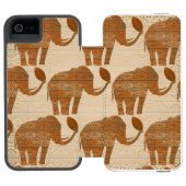 Elephant Tribal Art Design Incipio iPhone Geldbeutel-Hülle (Folio Geöffnet)