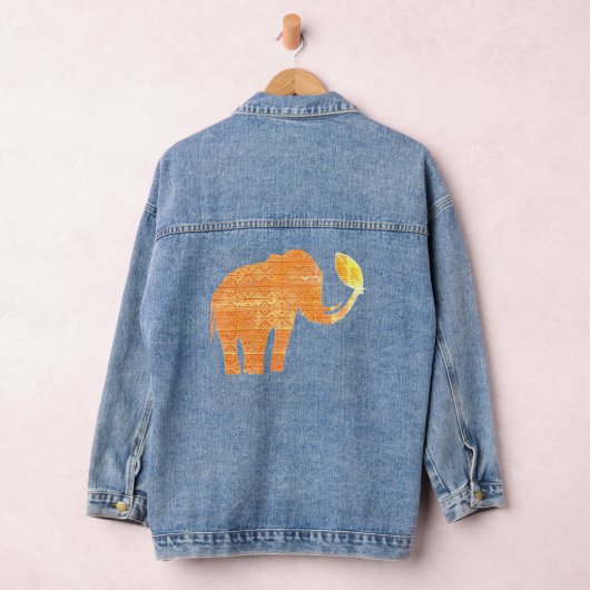 Elephant Tribal Art Design Jeansjacke (Hangar)