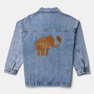 Elephant Tribal Art Design Jeansjacke