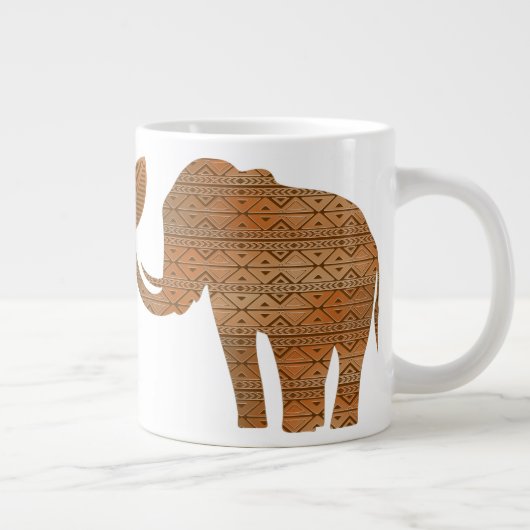 Elephant Tribal Art Design Jumbo-Tasse (Rechts)