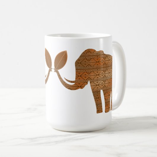 Elephant Tribal Art Design Kaffeetasse (VorderseiteRechts)