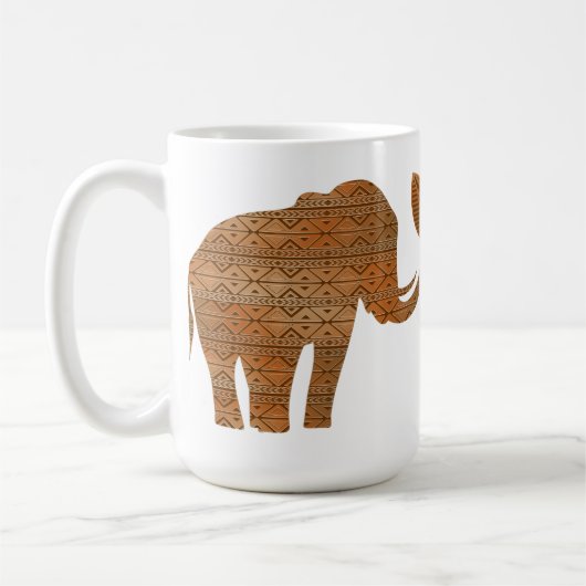 Elephant Tribal Art Design Kaffeetasse (Links)