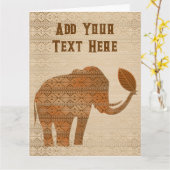Elephant Tribal Art Design Karte (Gelbe Blume)