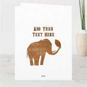 Elephant Tribal Art Design Karte (Rückseite)