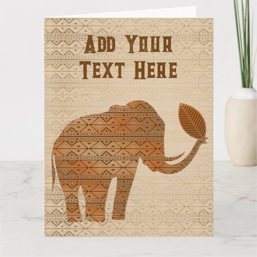 Elephant Tribal Art Design Karte (Vorderseite)