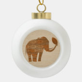 Elephant Tribal Art Design Keramik Kugel-Ornament (Vorderseite)