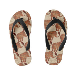 Elephant Tribal Art Design Kinderbadesandalen