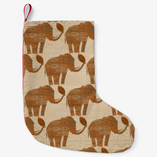 Elephant Tribal Art Design Kleiner Weihnachtsstrumpf