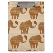 Elephant Tribal Art Design Klemmbrett (Vorderseite)