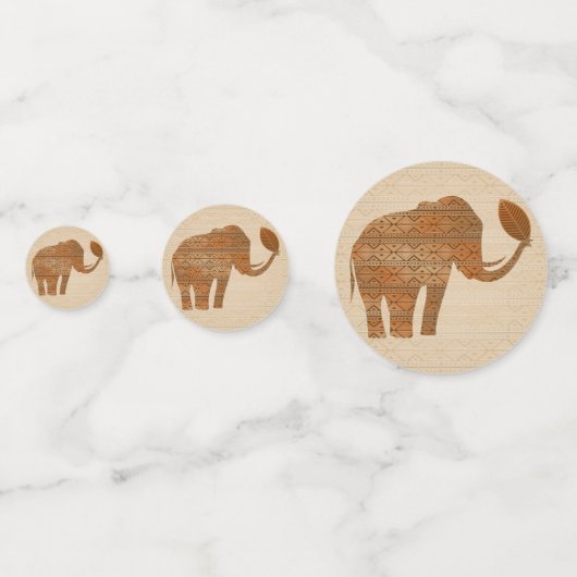 Elephant Tribal Art Design Konfetti (Vorderseiten)