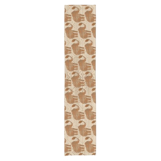 Elephant Tribal Art Design Kurzer Tischläufer (Vorderseite)