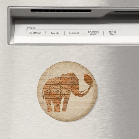 Elephant Tribal Art Design Magnet (In Situ (Geschirrspüler))