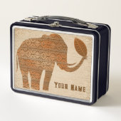 Elephant Tribal Art Design Metall Brotdose (Vorderseite)