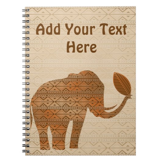 Elephant Tribal Art Design Notebook Notizblock (Vorderseite)