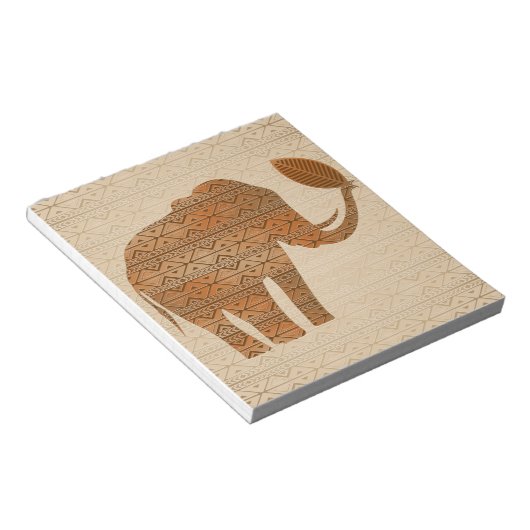 Elephant Tribal Art Design Notizblock (angewinkelt)
