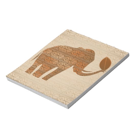 Elephant Tribal Art Design Notizblock (Rotiert)