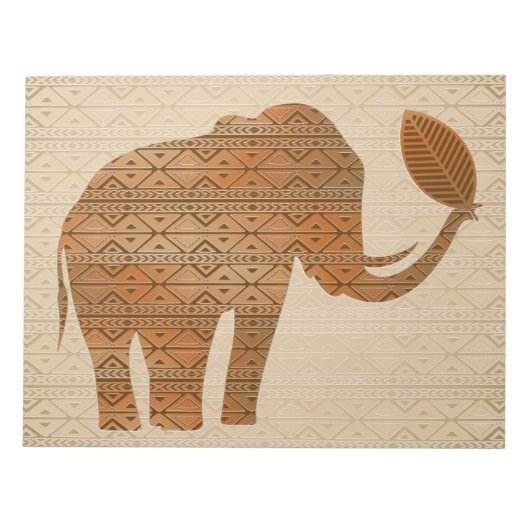 Elephant Tribal Art Design Notizblock (Vorderseite)