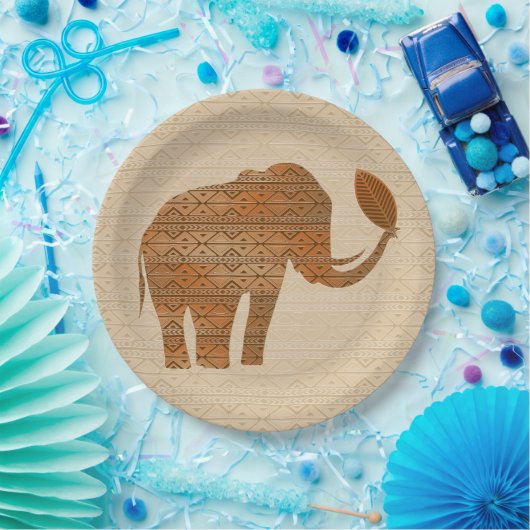 Elephant Tribal Art Design Pappteller (Party)