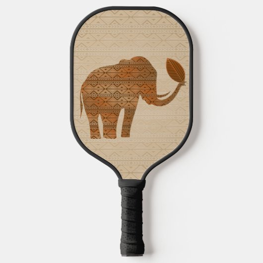 Elephant Tribal Art Design Pickleball Schläger (Vorderseite)