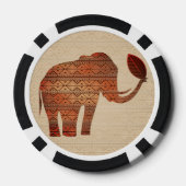 Elephant Tribal Art Design Pokerchips (Rückseite)