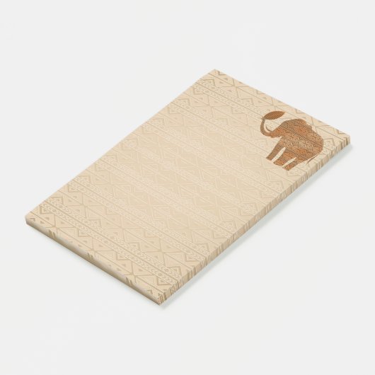 Elephant Tribal Art Design Post-it Klebezettel (angewinkelt)