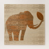 Elephant Tribal Art Design Puzzle (Vertikal)