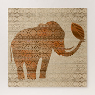 Elephant Tribal Art Design Puzzle