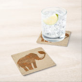 Elephant Tribal Art Design Rechteckiger Pappuntersetzer (Vor Ort)