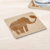 Elephant Tribal Art Design Rechteckiger Pappuntersetzer (angewinkelt)