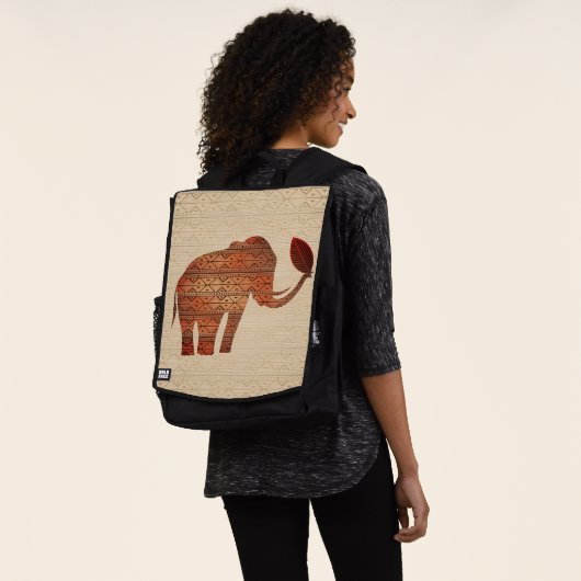 Elephant Tribal Art Design Rucksack (Ausgewaschen)