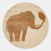 Elephant Tribal Art Design Runder Aufkleber (Vorderseite)