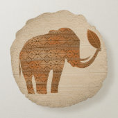 Elephant Tribal Art Design Rundes Kissen (Rückseite)