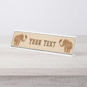 Elephant Tribal Art Design Schreibtischnamensplakette (Vorderseite )