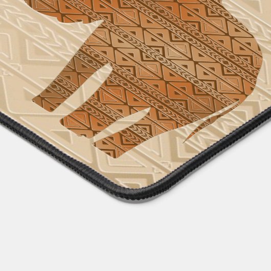 Elephant Tribal Art Design Schreibtischunterlage (Ecke)