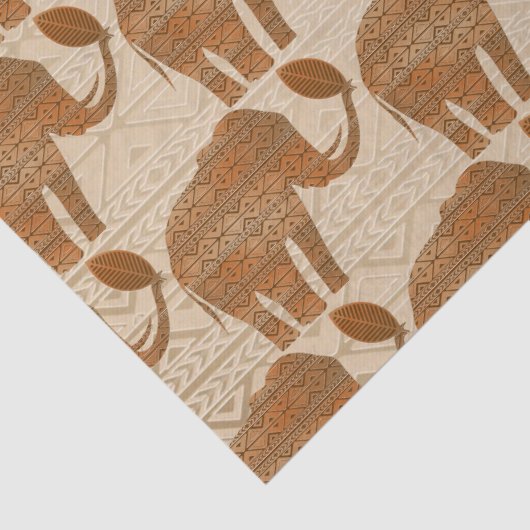 Elephant Tribal Art Design Seidenpapier (Detail)