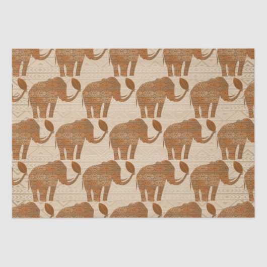 Elephant Tribal Art Design Seidenpapier (Vorderseite)