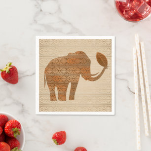 Elephant Tribal Art Design Serviette