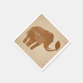 Elephant Tribal Art Design Serviette (Ecke)