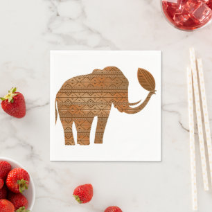 Elephant Tribal Art Design Serviette