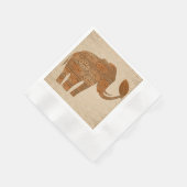 Elephant Tribal Art Design Serviette (Ecke)