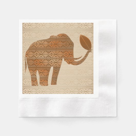 Elephant Tribal Art Design Serviette (Vorderseite)