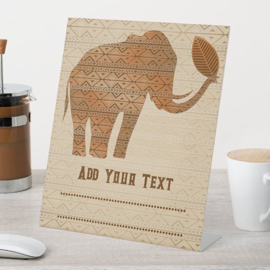 Elephant Tribal Art Design Sockelschild (In Situ)