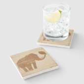 Elephant Tribal Art Design Steinuntersetzer (Seitenansicht)