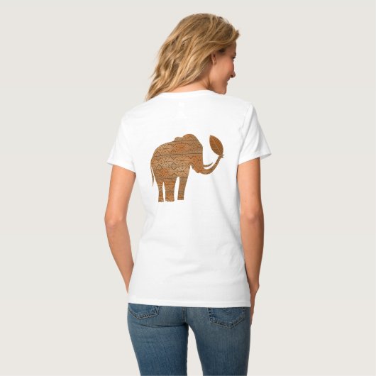 Elephant Tribal Art Design T-Shirt (Rückseite Vollansicht)