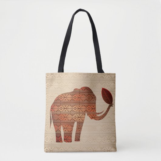 Elephant Tribal Art Design Tasche (Vorderseite)