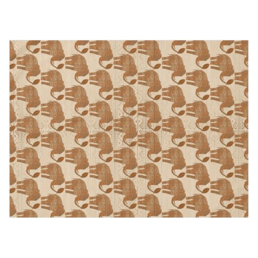 Elephant Tribal Art Design Tischdecke (Vorderseite (Horizontal))