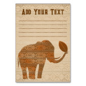 Elephant Tribal Art Design Tischnummer (Vorderseite)