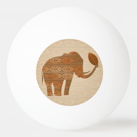 Elephant Tribal Art Design Tischtennisball (Vorderseite)